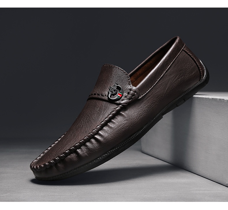 Voyage Voyage Mocasines informales británicos de estilo coreano sin cordones para conducir en verano, zapatos de hombre a la moda, transpirables y cómodos al por mayor_voghion.com