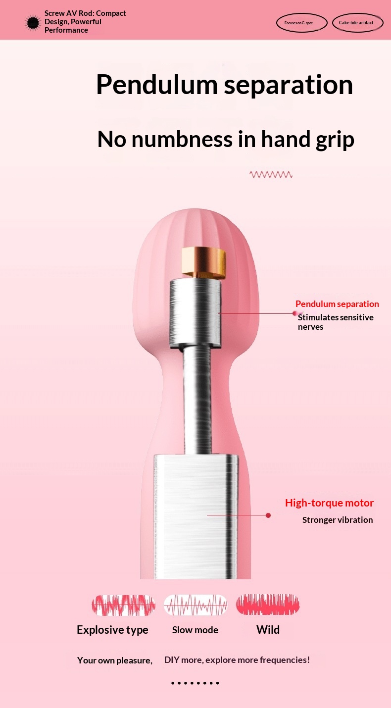 Eros Lab Ruyi Mini Strong Vibration AV Vibrator Multi-frequency Instant Climax Female Masturbator Massager Adult Products Direct_voghion.com