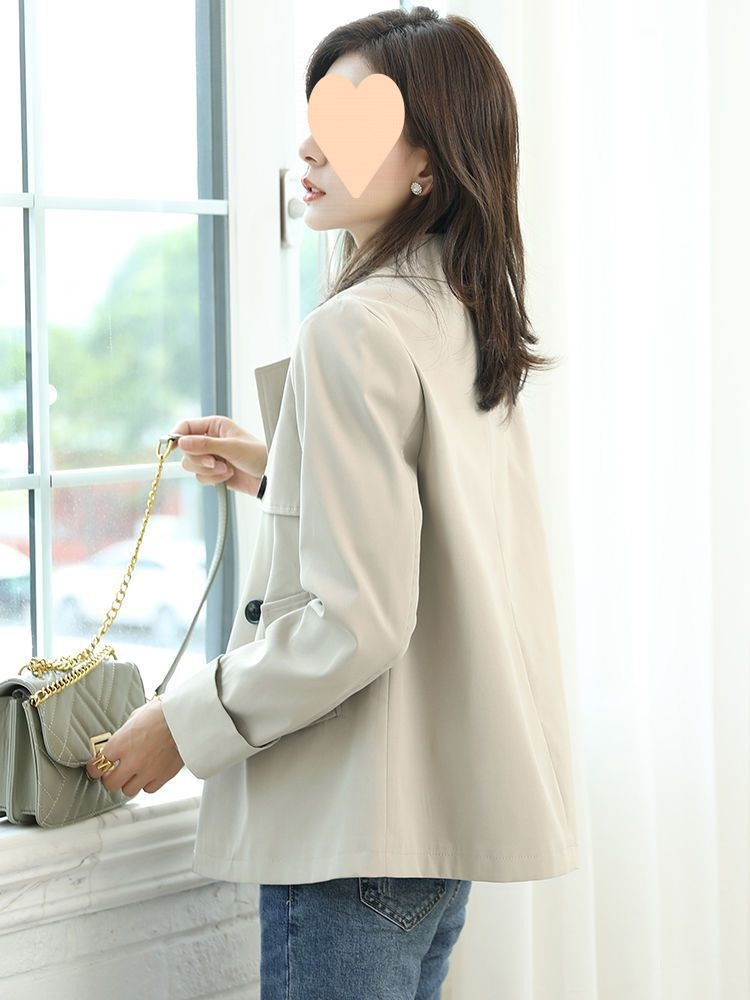 Damenjacke 2025 Neuer Stil Kurz Locker Vielseitig Lässig Herbst Petite Trenchcoat_voghion.com