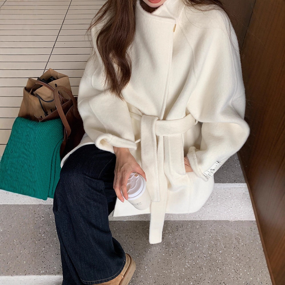 Women's Clothing Women's Clothing Yak Double-Sided Wool Petite Winter High-End Korean Style Cashmere Woolen Coat For Women_voghion.com