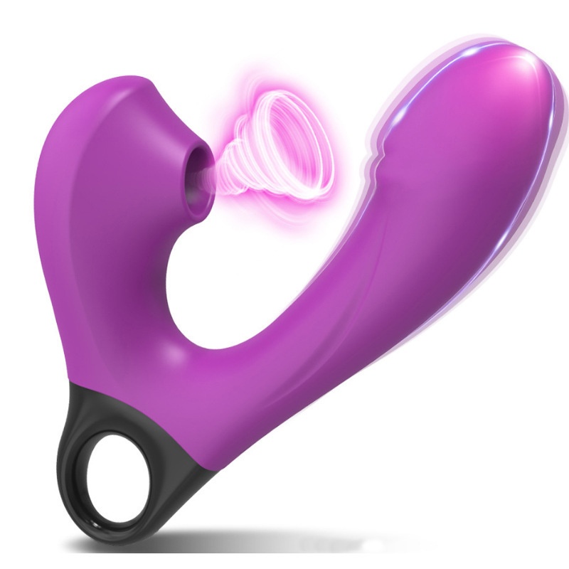 Eros Lab Foreign Trade Nouveau masseur vibrant à double tête, chargement magnétique sans fil, 10 vibrations + 5 fréquences d'aspiration_voghion.com