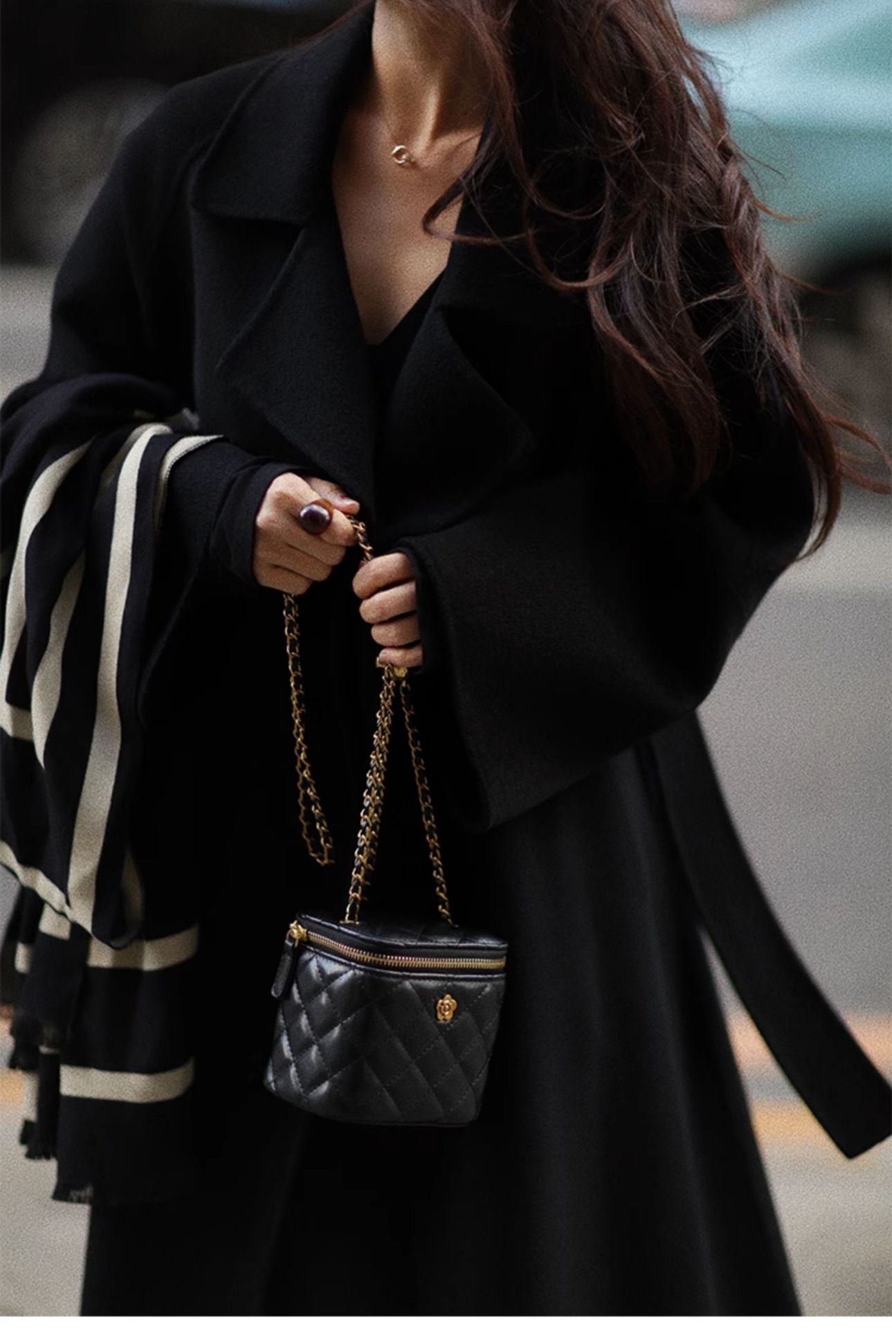 Women's Clothing Double-Sided For Women, Autumn And Winter 2025, Petite Cashmere Long Red Lace-Up 100% Wool Coat_voghion.com