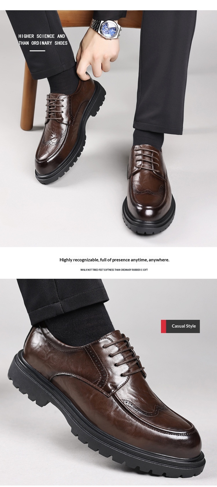 WalkPrime Leather New Business Formal British Style Casual Brogue Black Men's Live Wedding Groom Shoes_voghion.com