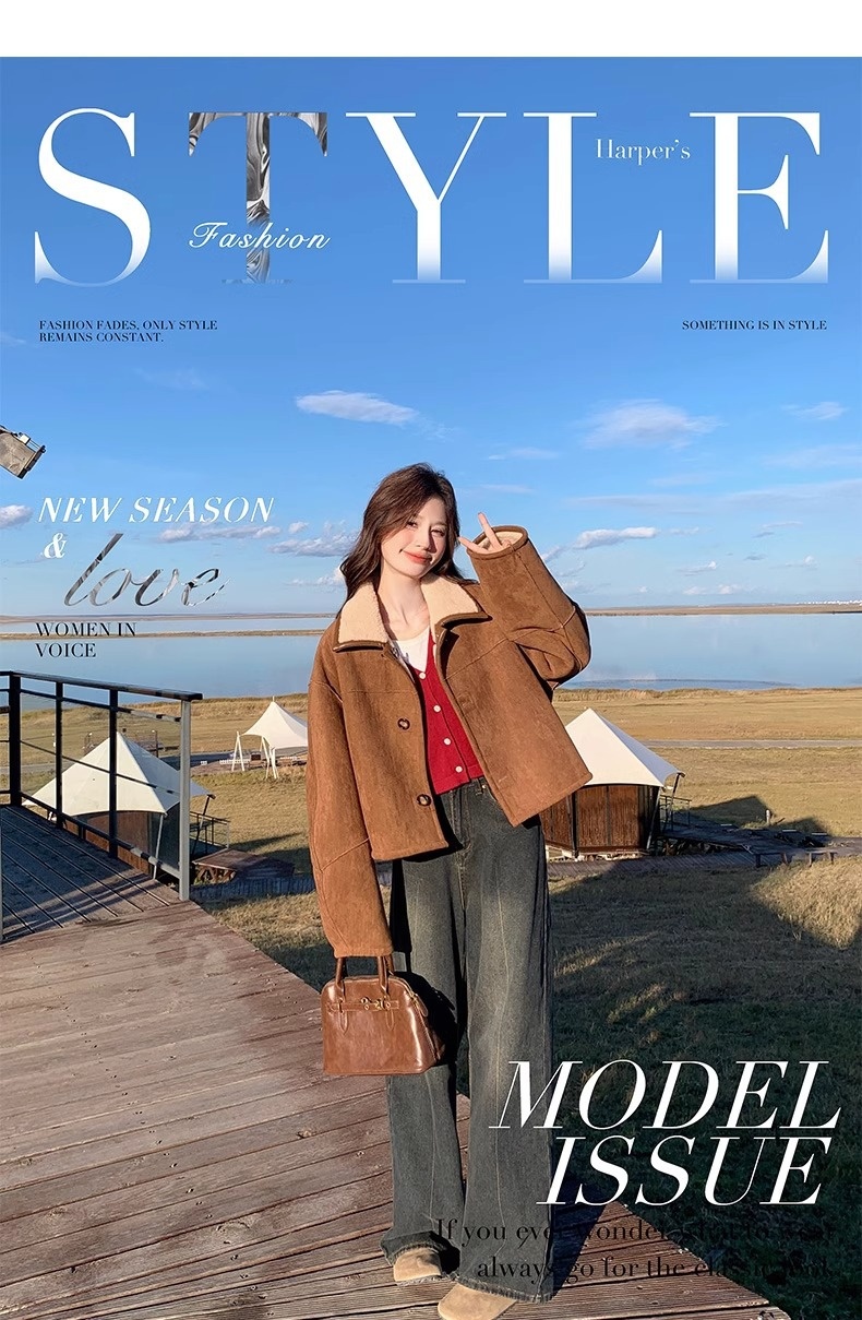 Women's Clothing Women's Reversible Sheepskin Coat Women, Autumn 2025 New Thickened Short Suede Coat For Early Winter_voghion.com