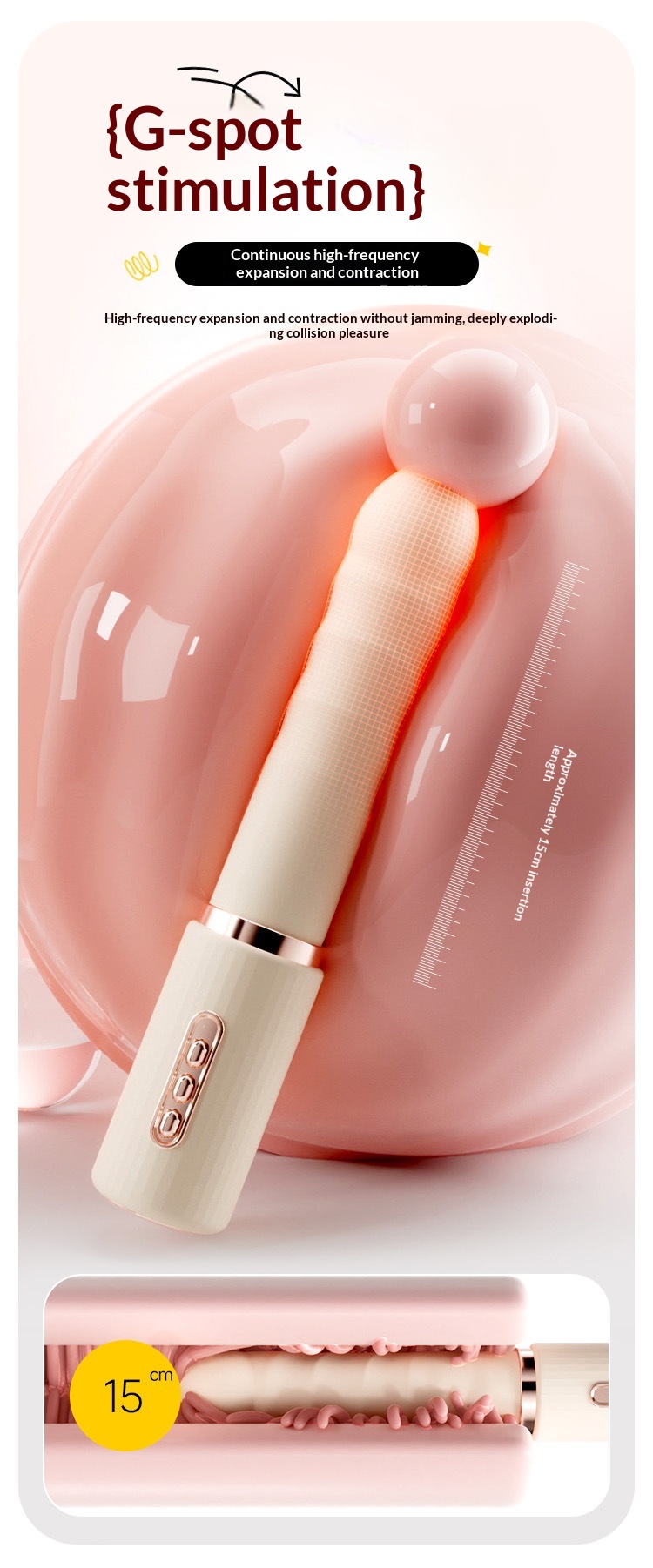 Eros Lab Ji Yu Gardenia Masturbatore femminile automatico telescopico a spinta con vibratore remoto e giocattolo per adulti_voghion.com