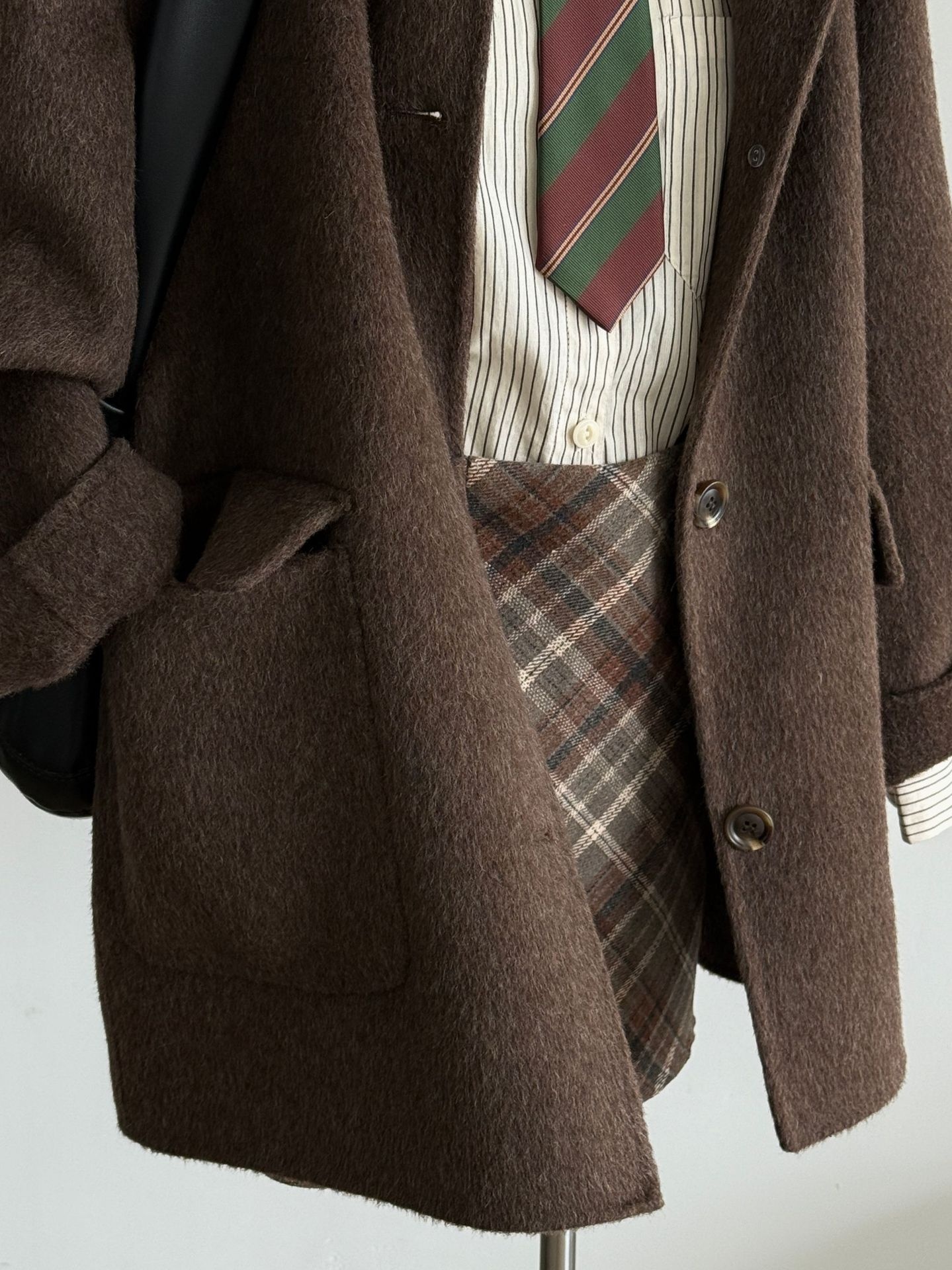 2025 Autumn Winter New Double-Sided Cashmere Loose Duffle Hooded Mid-Length Petite Woolen Coat_voghion.com