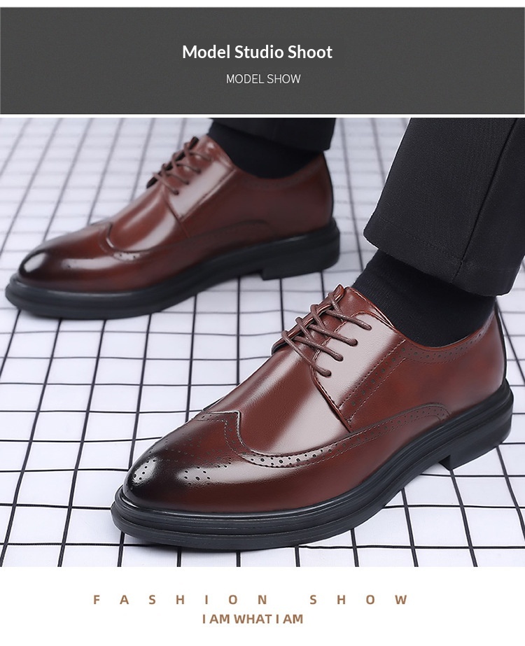 Zapatos WalkPrime New Brogue de cuero estilo británico, informales, formales y transpirables para hombre._voghion.com