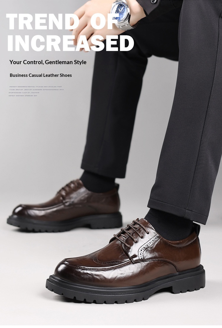 WalkPrime Leather New Business Formal British Style Casual Brogue Black Men's Live Wedding Groom Shoes_voghion.com