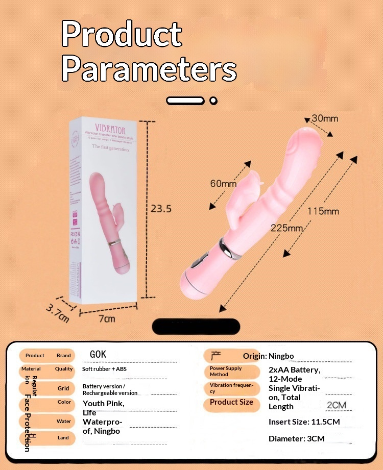 Eros Lab Female Use Passionate Frequency Rabbit Vibrator Tongue Licking Dual Shock AV Stick Rechargeable Massager_voghion.com