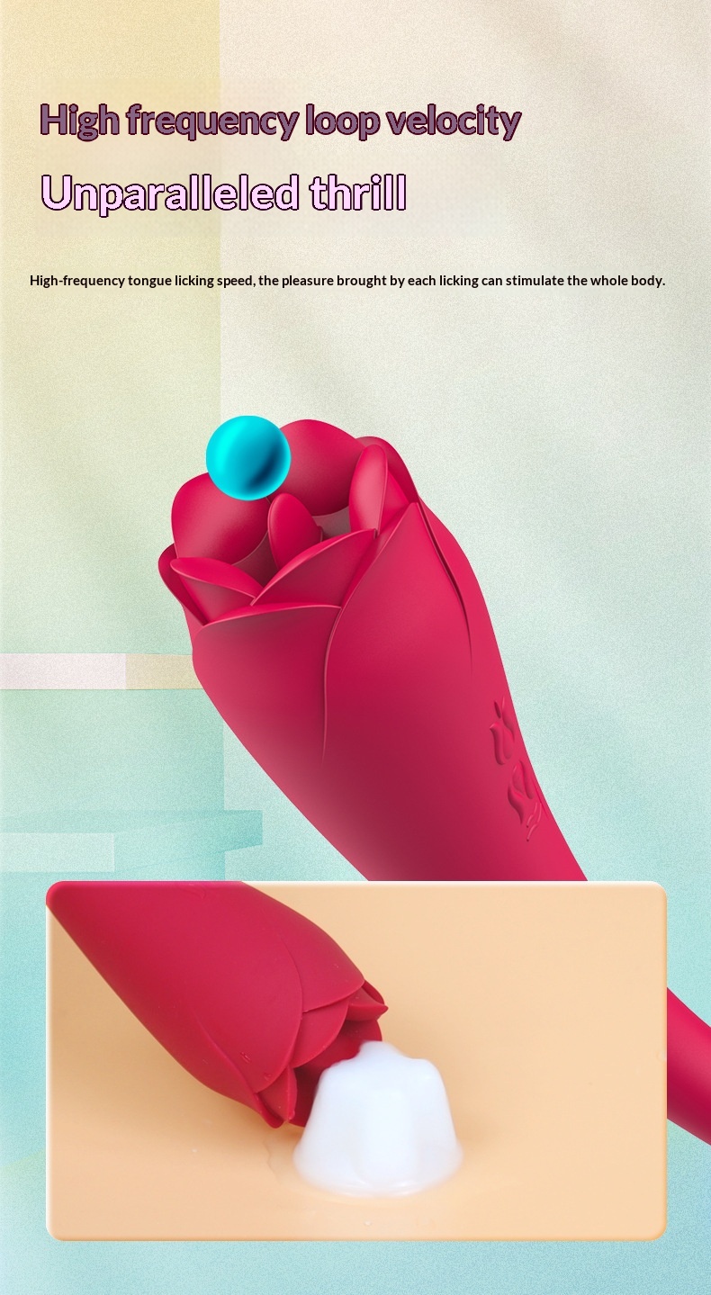 Eros Lab Rose Flower Tongue Licking Masturbator Vibrator Female Strong Vibration One-Handed Adult Supplies Source_voghion.com