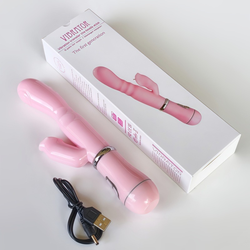 Eros Lab Female Use Passionate Frequency Rabbit Vibrator Tongue Licking Dual Shock AV Stick Rechargeable Massager_voghion.com