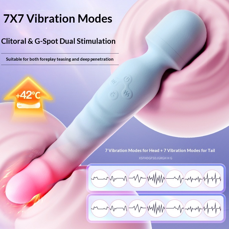 Eros Lab Yiluo Nanjizuo Vibratore riscaldante a doppia testa per donne Masturbatore Giocattolo sessuale per adulti_voghion.com