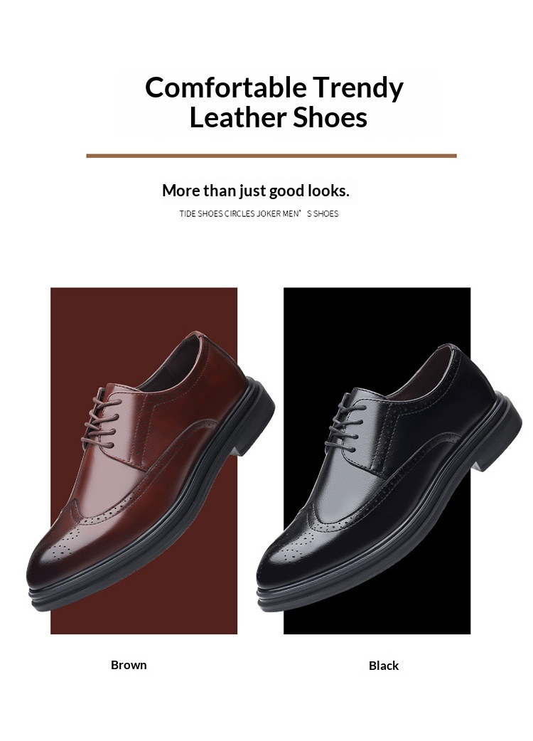 Zapatos WalkPrime New Brogue de cuero estilo británico, informales, formales y transpirables para hombre._voghion.com