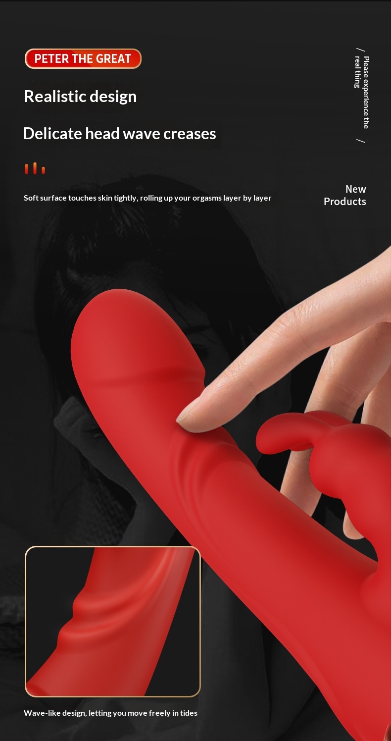 Eros Lab CBaby Peter Vibratore a tre teste con orecchie di coniglio, vibratore a due teste a 3 punti, masturbatore femminile, giocattolo per adulti con punto G e clitoride_voghion.com