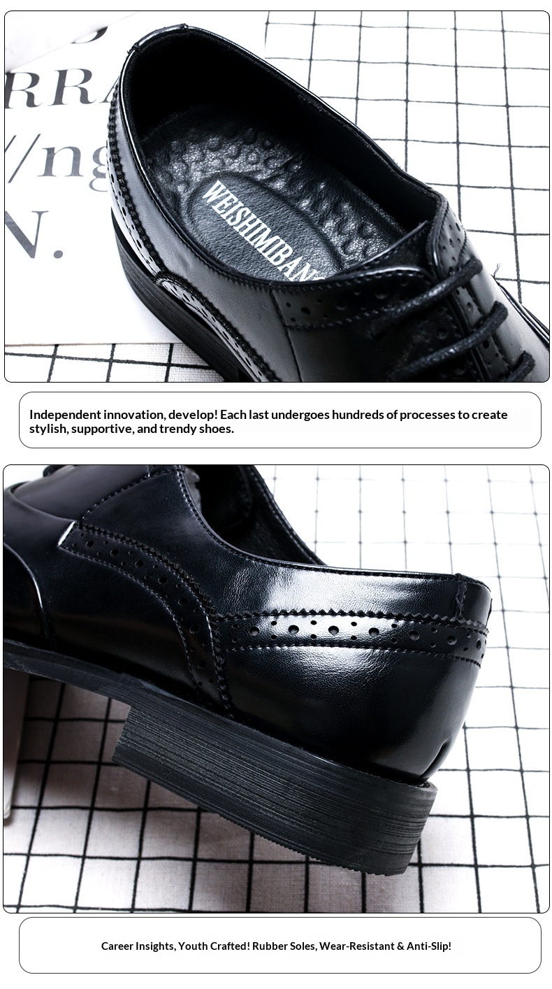 WalkPrime 2024 Novo modelo British Brogue Casual Moderno Respirável e Elegante em Couro com Bico Fino para Negócios Formais_voghion.com