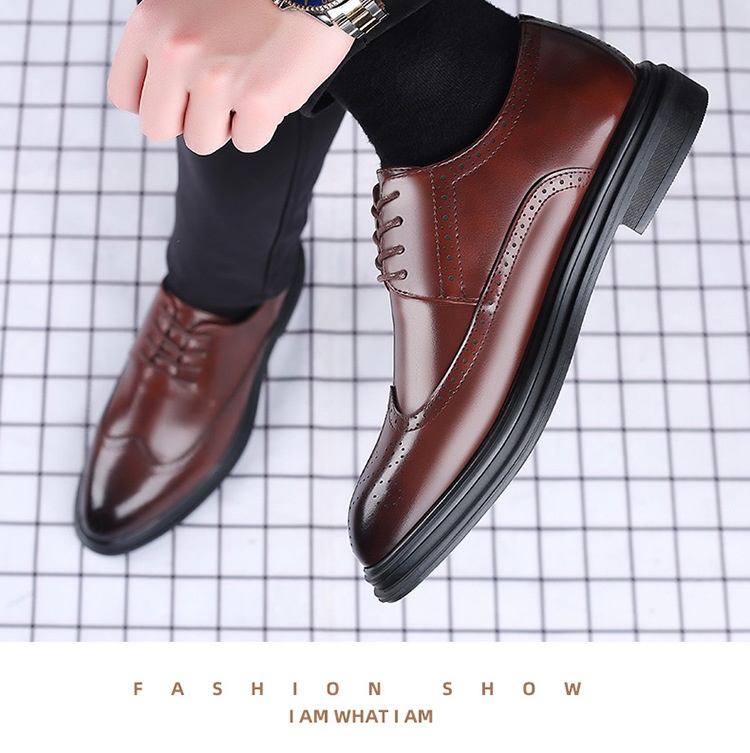 Zapatos WalkPrime New Brogue de cuero estilo británico, informales, formales y transpirables para hombre._voghion.com