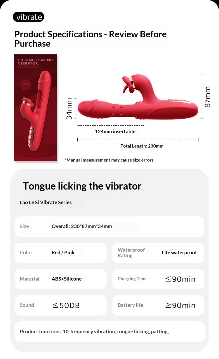 Masturbateur vibrant multifréquence Eros Lab Active Point Xiyan pour adultes, avec stimulation de la langue et des mouvements de va-et-vient._voghion.com