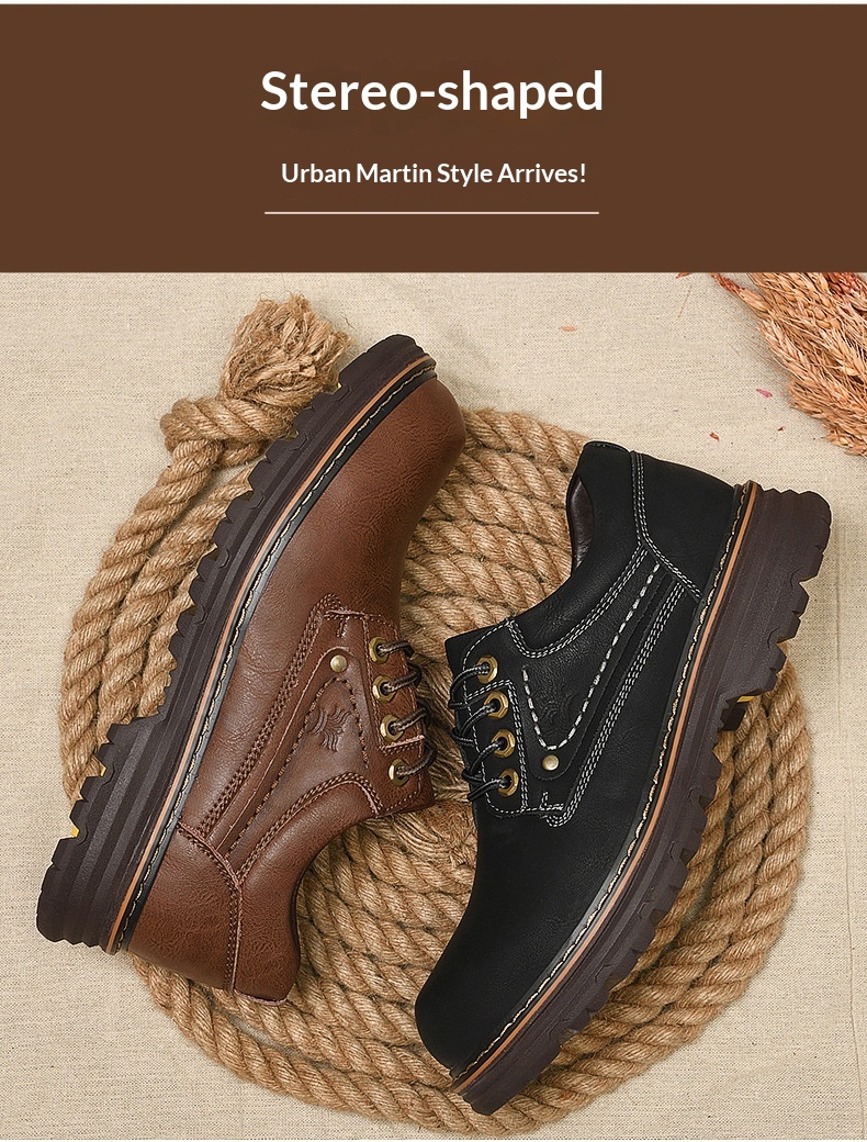 Chaussures de travail d'extérieur WalkPrime en cuir véritable de vachette, transfrontalières européennes et américaines, avec large embout de sécurité, résistantes à l'usure et antidérapantes._voghion.com