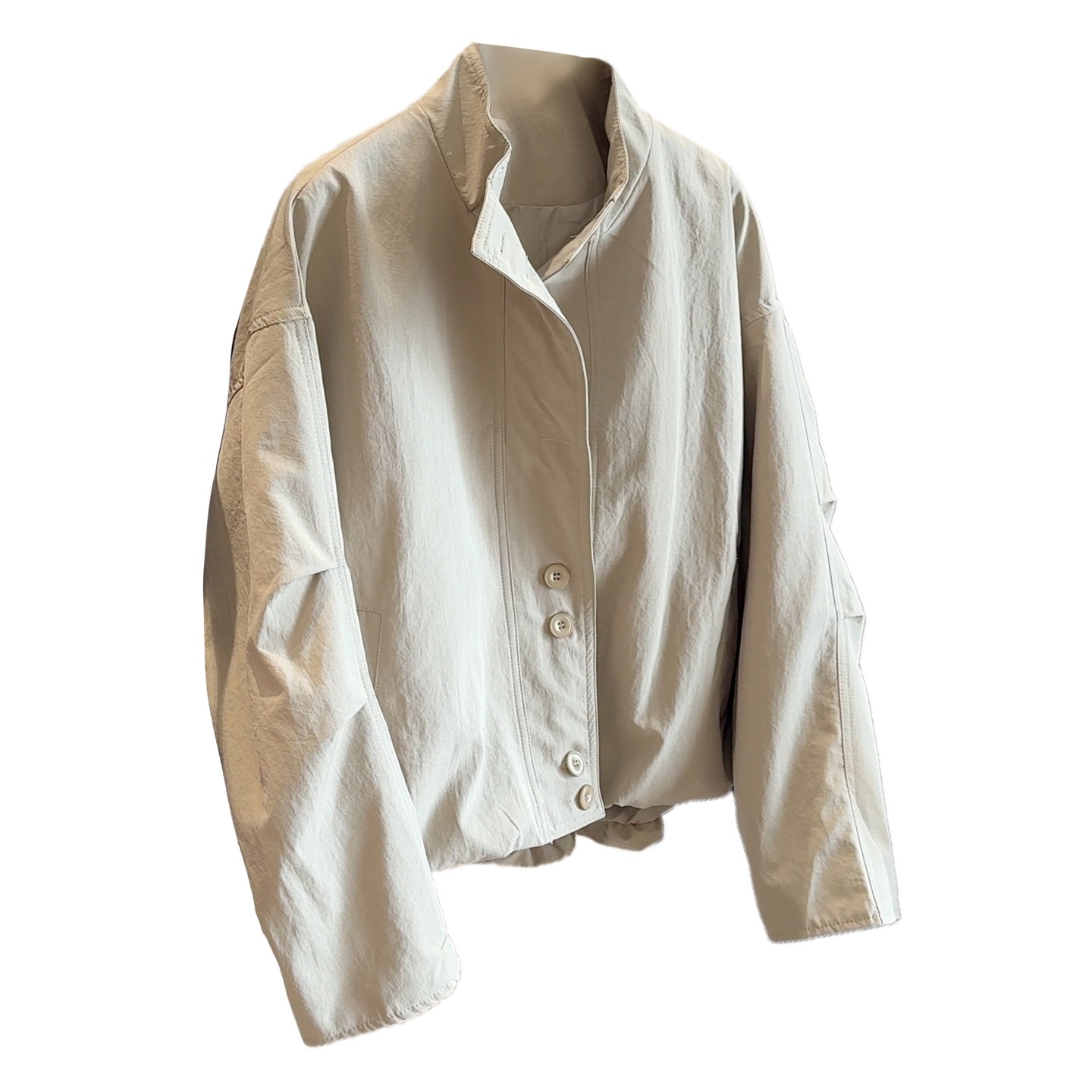 2025 Autumn Winter Petite Top Women's Clothing Korean Elegant Workwear Loose Stand Collar Jacket Boyfriend Style Short Coat_voghion.com