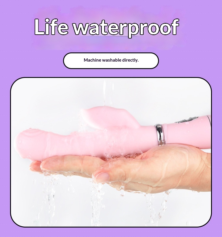 Eros Lab Female Use Passionate Frequency Rabbit Vibrator Tongue Licking Dual Shock AV Stick Rechargeable Massager_voghion.com