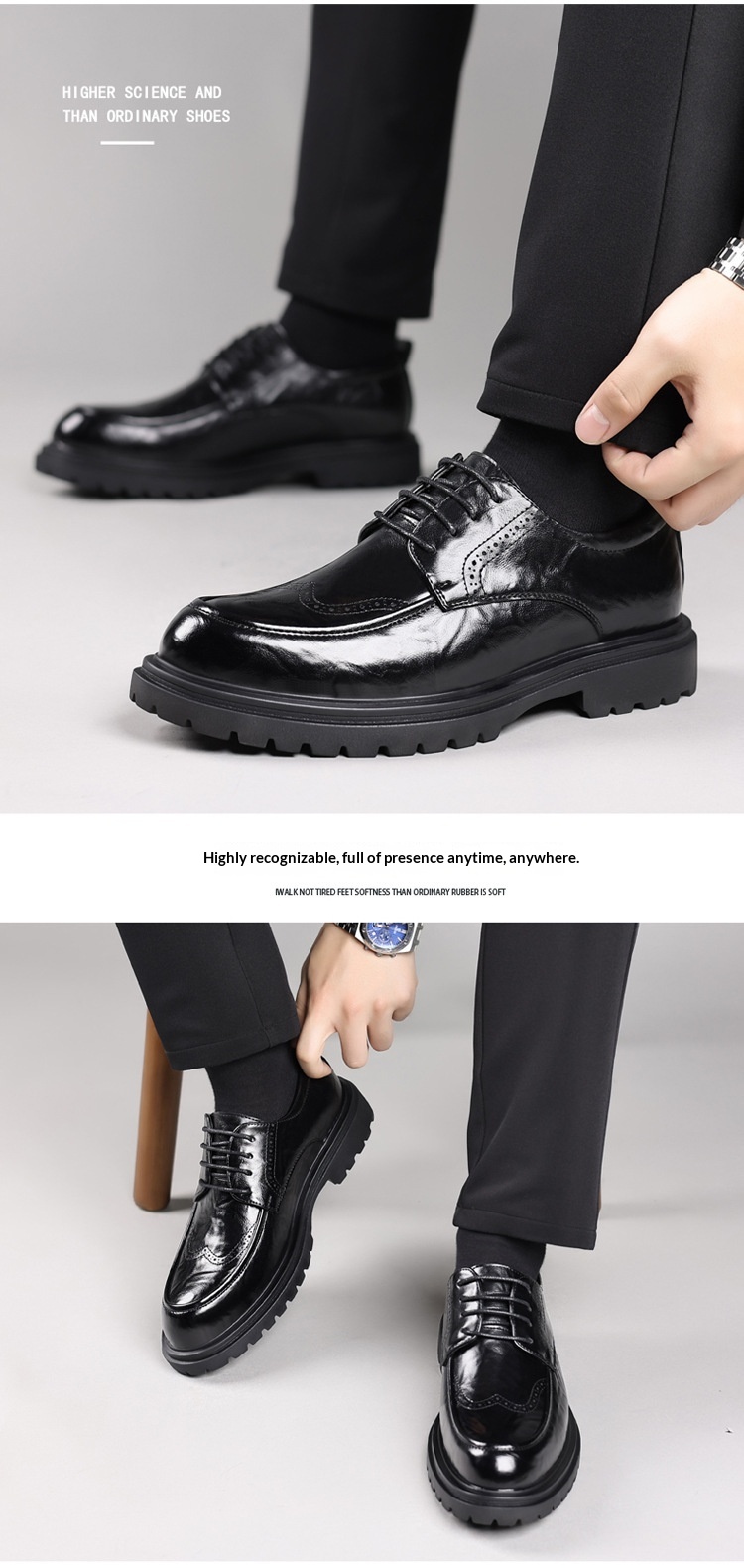 WalkPrime Leather New Business Formal British Style Casual Brogue Black Men's Live Wedding Groom Shoes_voghion.com