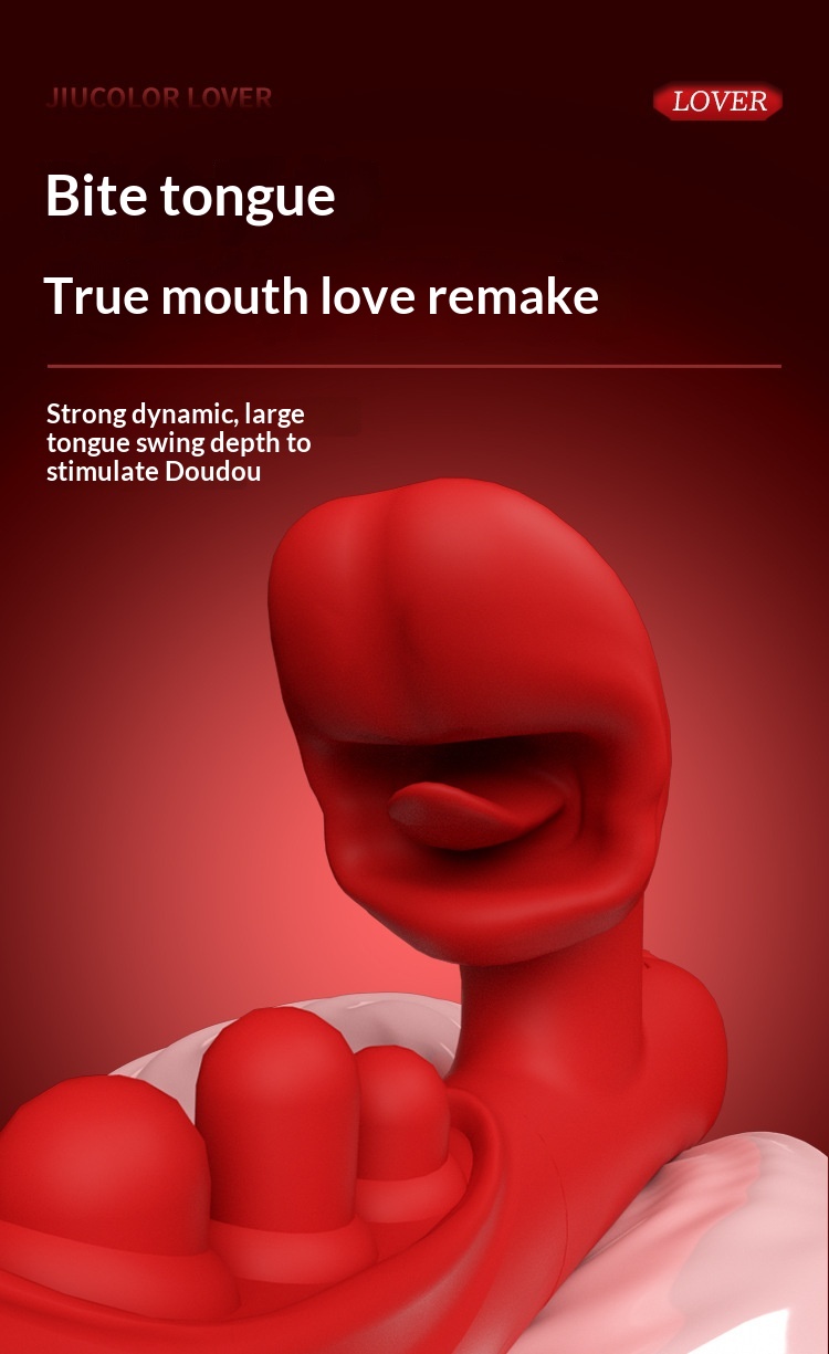 Eros Lab Musical Note Stick Tongue Licking Mouth Biting Vibrator Female Masturbator Strong Vibration Orgasm Handheld Sex Toy_voghion.com