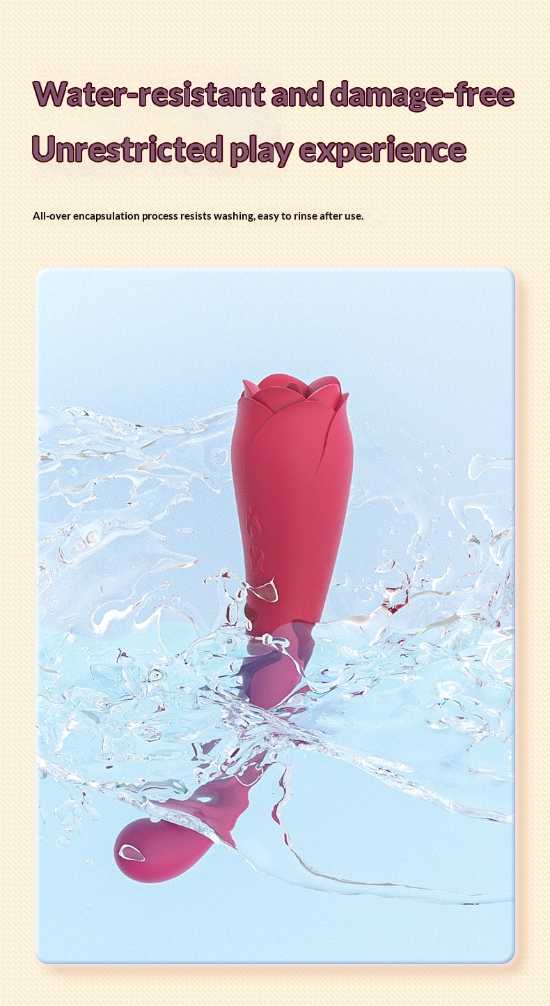 Eros Lab Rose Flower Tongue Licking Masturbator Vibrator Female Strong Vibration One-Handed Adult Supplies Source_voghion.com