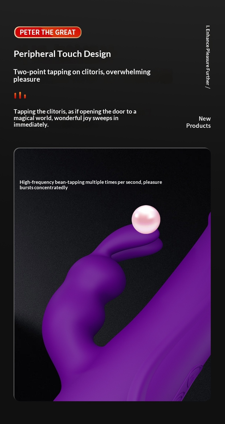 Eros Lab CBaby Peter Vibratore a tre teste con orecchie di coniglio, vibratore a due teste a 3 punti, masturbatore femminile, giocattolo per adulti con punto G e clitoride_voghion.com