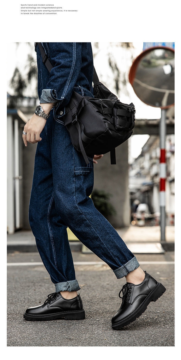 Chaussures d'été en cuir imperméables et antidérapantes noires pour hommes WalkPrime, style britannique, élégantes et décontractées, parfaites pour le travail, la sécurité ou la cuisine._voghion.com