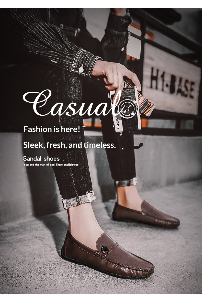 Voyage Voyage Mocasines informales británicos de estilo coreano sin cordones para conducir en verano, zapatos de hombre a la moda, transpirables y cómodos al por mayor_voghion.com