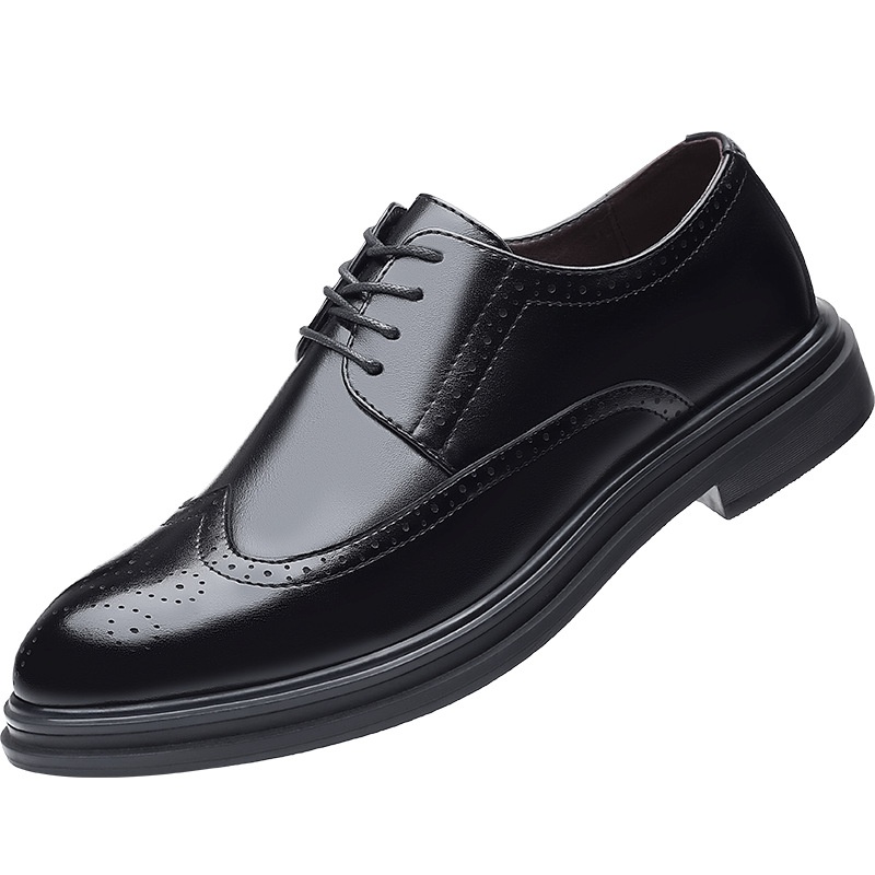 Zapatos WalkPrime New Brogue de cuero estilo británico, informales, formales y transpirables para hombre._voghion.com