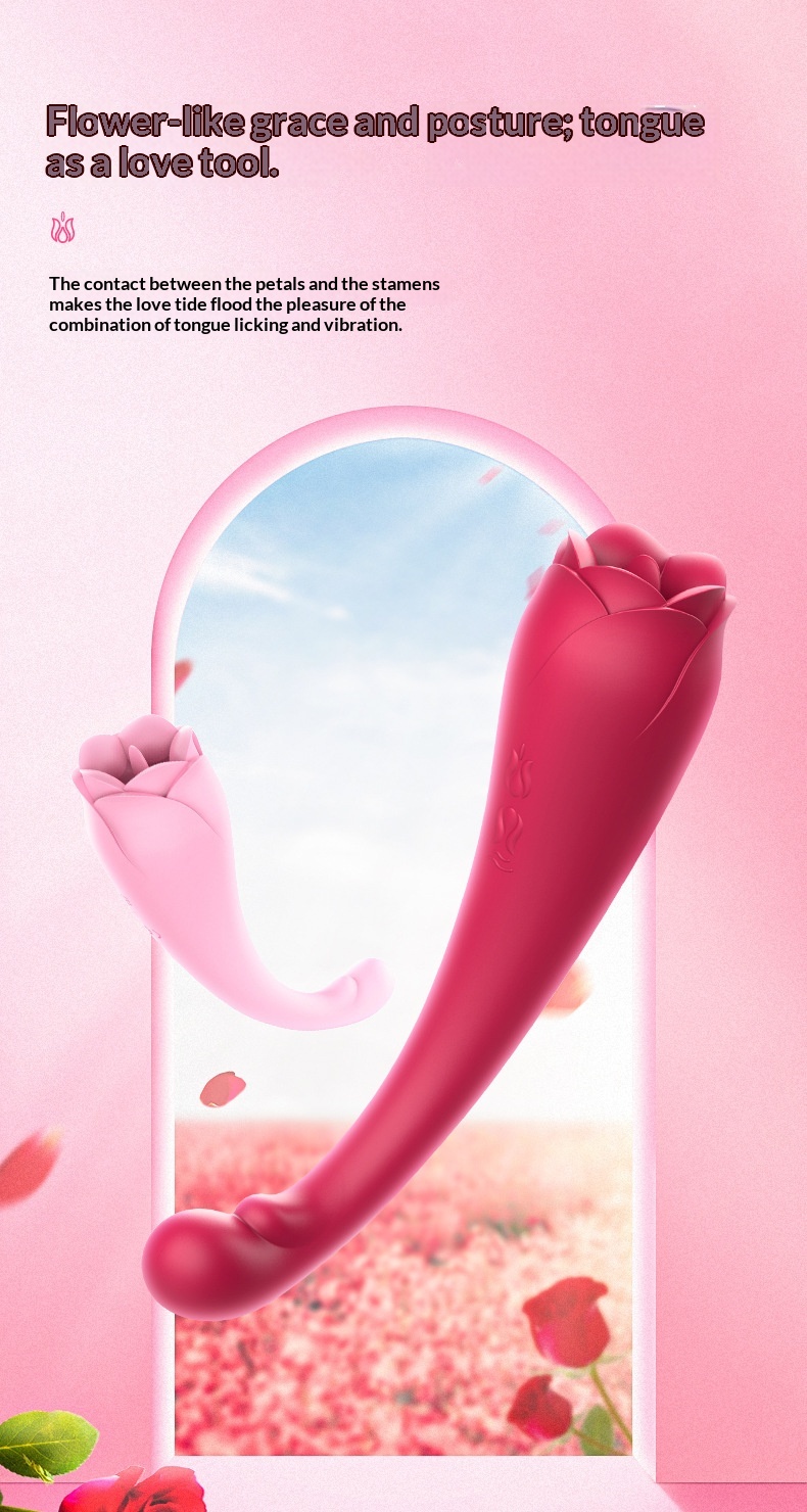 Eros Lab Rose Flower Tongue Licking Masturbator Vibrator Female Strong Vibration One-Handed Adult Supplies Source_voghion.com