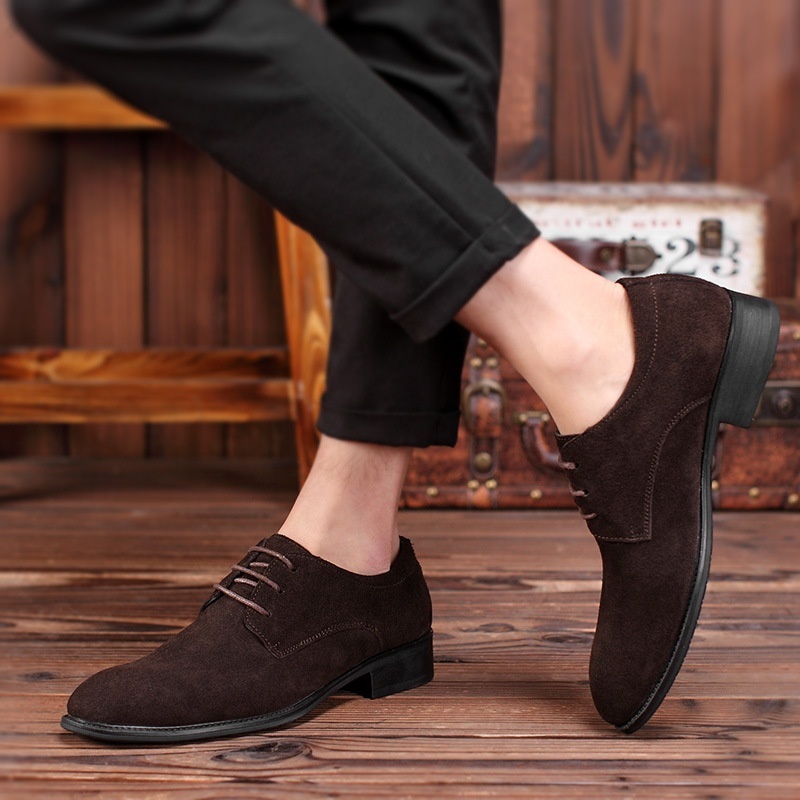 Scarpe casual retrò basse in pelle scamosciata stile britannico da uomo Voyage, di grandi dimensioni, traspiranti e resistenti all'usura_voghion.com