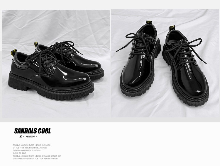 Chaussures Voyage New Korean Style tendance, polyvalentes et élégantes pour hommes, à lacets, décontractées, en cuir noir, style britannique, pour jeunes._voghion.com