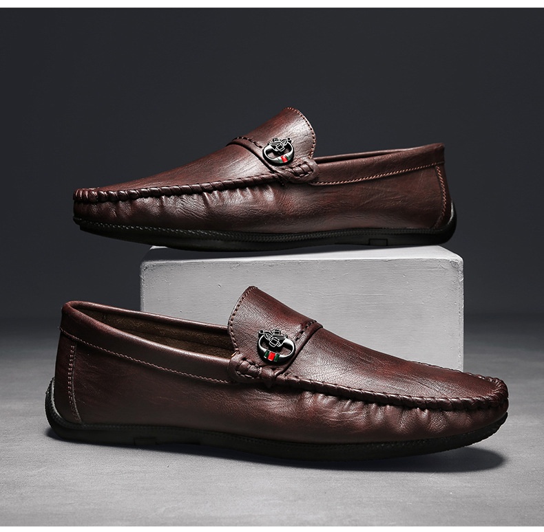 Voyage Voyage Mocasines informales británicos de estilo coreano sin cordones para conducir en verano, zapatos de hombre a la moda, transpirables y cómodos al por mayor_voghion.com