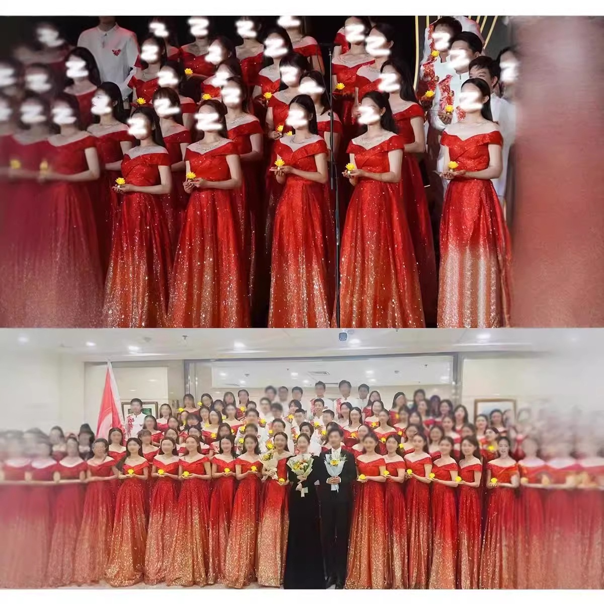 ChicShe ChicShe Performance Kostuum Koor Gastheer Dirigent Outfit Hoogwaardige Elegante Song Stage Rode Avondjurk_voghion.com