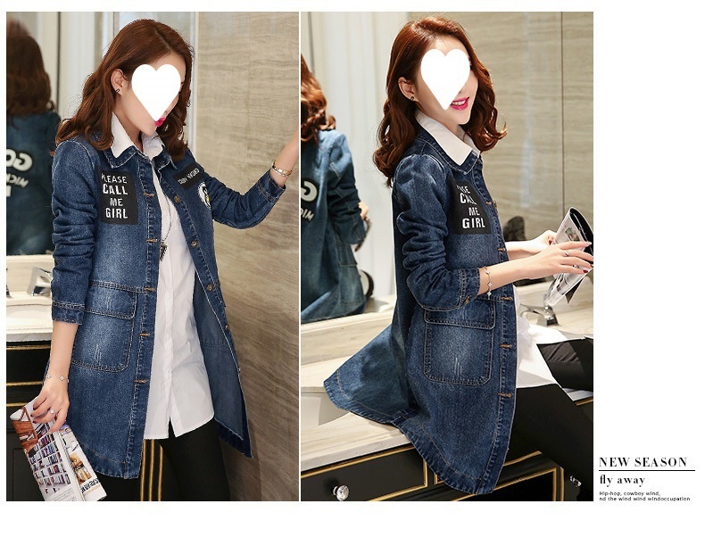 Women's Clothing Women's Spring And Autumn New Jacket Women, Mid-Length Versatile Slim Fit Denim Coat, Plus Size Trench Coat For Women_voghion.com