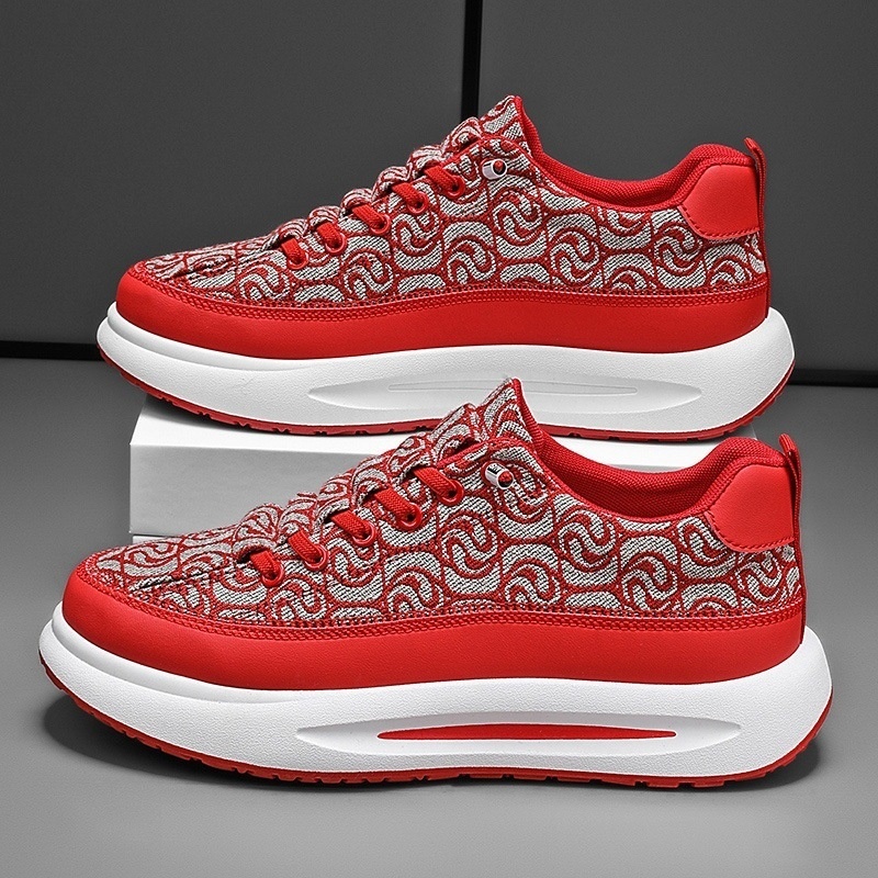 Voyage Canvas Erkek Yaz 2025 Yeni Trend Çok Yönlü Kırmızı Günlük Düz Spor Kumaş Kokuya Dayanıklı Trend Ayakkabılar_voghion.com