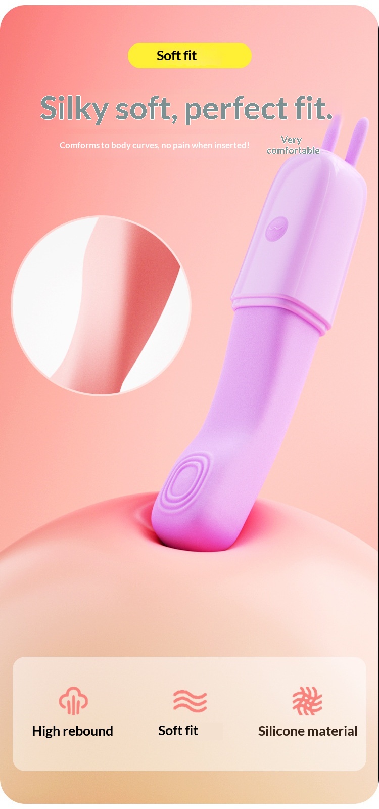 Eros Lab ROSELEX Vibratore morbido a coniglio, riscaldamento elettrico a dieci frequenze, masturbazione femminile, orgasmo del punto G, compatto e portatile_voghion.com