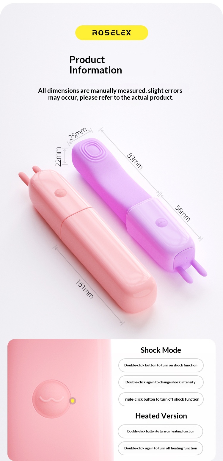 Eros Lab ROSELEX Vibratore morbido a coniglio, riscaldamento elettrico a dieci frequenze, masturbazione femminile, orgasmo del punto G, compatto e portatile_voghion.com