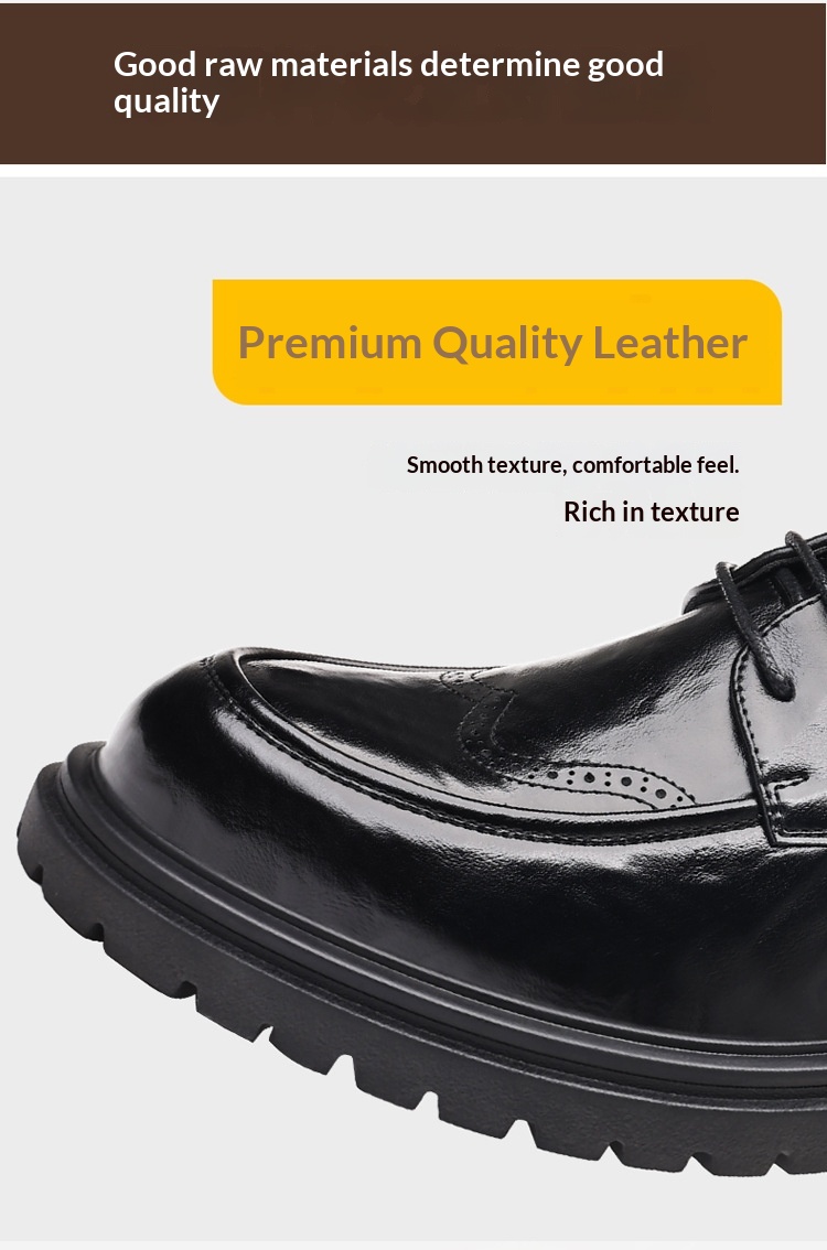 WalkPrime Leather New Business Formal British Style Casual Brogue Black Men's Live Wedding Groom Shoes_voghion.com