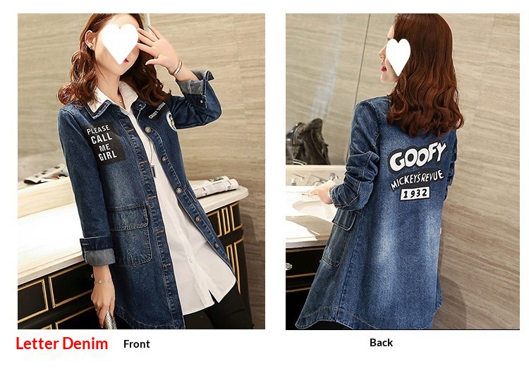 Women's Clothing Women's Spring And Autumn New Jacket Women, Mid-Length Versatile Slim Fit Denim Coat, Plus Size Trench Coat For Women_voghion.com