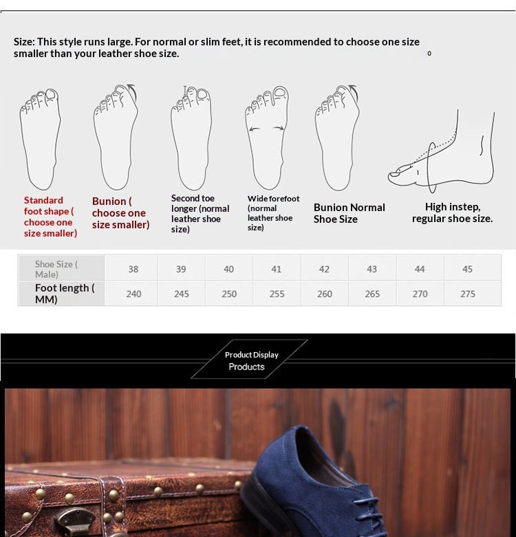 Scarpe casual retrò basse in pelle scamosciata stile britannico da uomo Voyage, di grandi dimensioni, traspiranti e resistenti all'usura_voghion.com