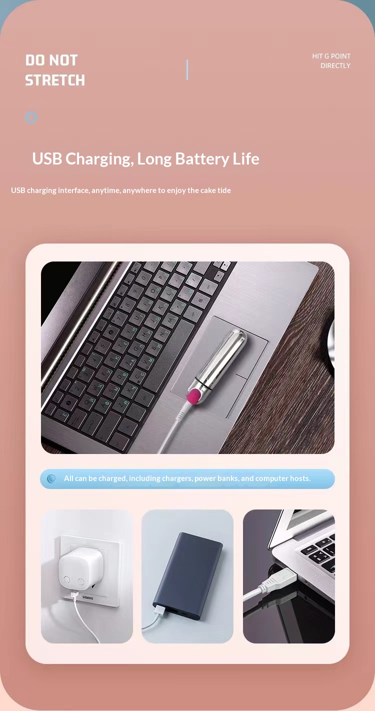 Eros Lab Rechargeable Bullet Vibrator Mini Masturbator For Women Waterproof Multi-frequency Vibrating Stick USB Charging Sex Toy_voghion.com