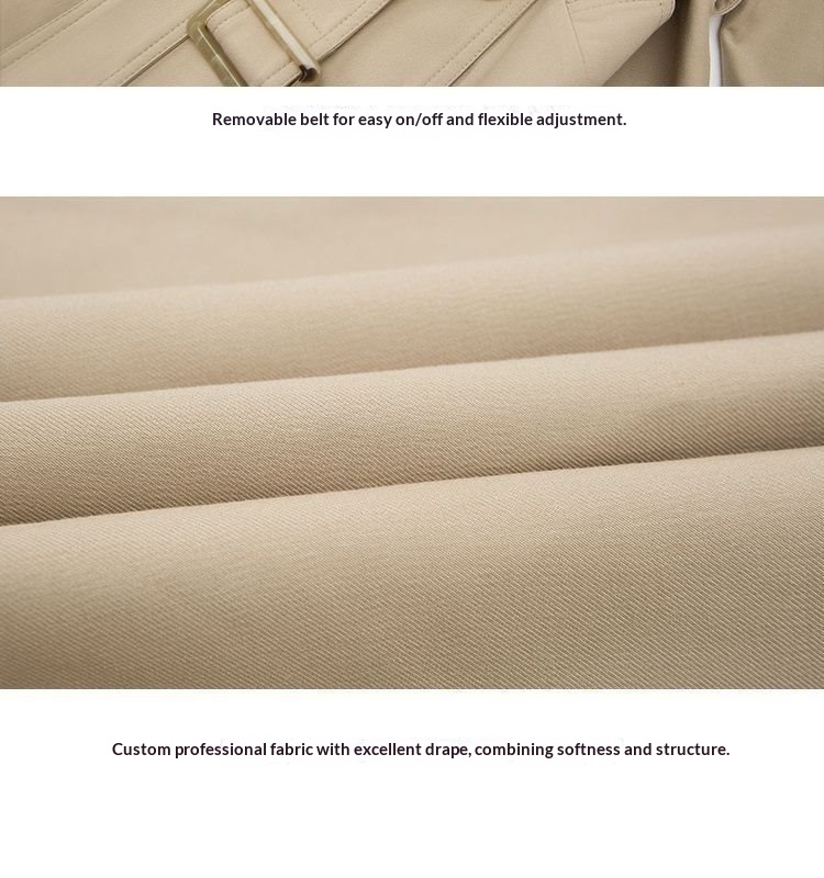 Women's Clothing Women's Coat Mid-Length 2025 Spring And Autumn Small Size Detective Costume British Style Nude Color Windbreaker_voghion.com