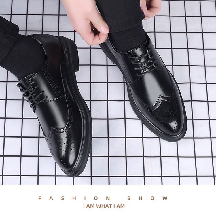 Zapatos WalkPrime New Brogue de cuero estilo británico, informales, formales y transpirables para hombre._voghion.com