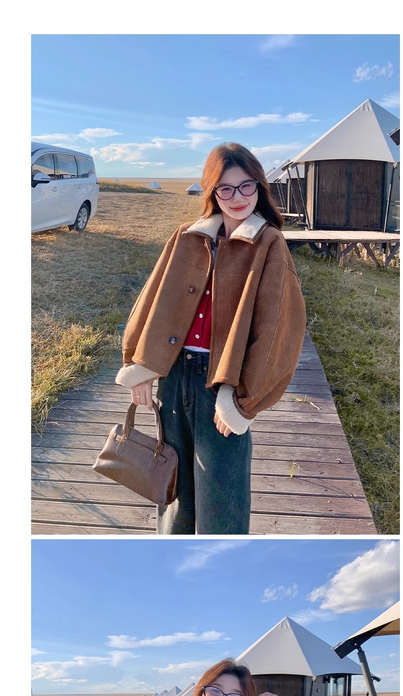 Women's Clothing Women's Reversible Sheepskin Coat Women, Autumn 2025 New Thickened Short Suede Coat For Early Winter_voghion.com