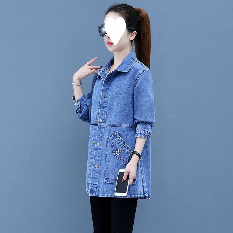 Women's Clothing Women's Spring And Autumn New Jacket Women, Mid-Length Versatile Slim Fit Denim Coat, Plus Size Trench Coat For Women_voghion.com