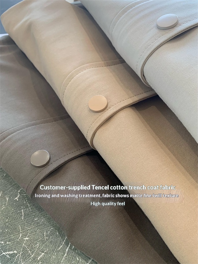 2025 Autumn Women's Clothing Women's Clothing WTHEONE High-Quality Tencel Cotton Oversized Slimming Petite Short Hooded Trench Coat Jacket_voghion.com