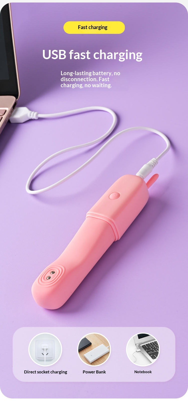 Eros Lab ROSELEX Vibratore morbido a coniglio, riscaldamento elettrico a dieci frequenze, masturbazione femminile, orgasmo del punto G, compatto e portatile_voghion.com